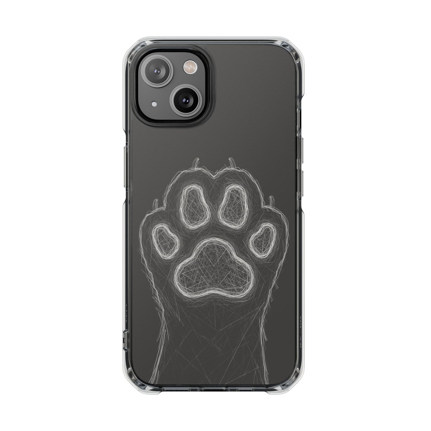Grey Cat Paw Print Magnetic Case for Pet Lovers