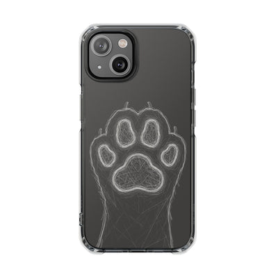 Grey Cat Paw Print Magnetic Case for Pet Lovers