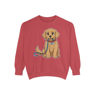 Cute Dog Walk Time style 2 Cozy Graphic Unisex Crewneck Sweatshirt
