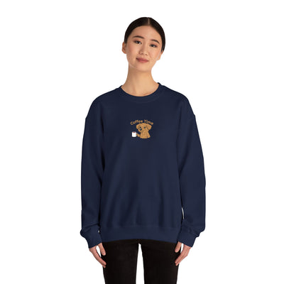 Coffee Time Dog Embroidered style 1 Unisex Crewneck Sweatshirt
