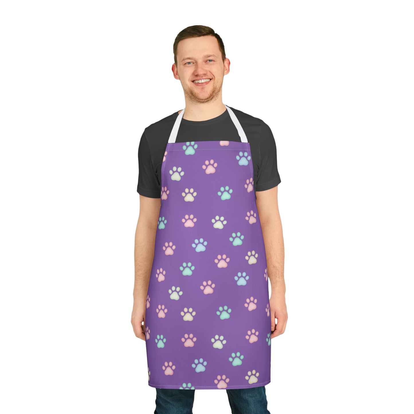 Cute Cat Paw Print 5-Color Straps Kitchen Apron