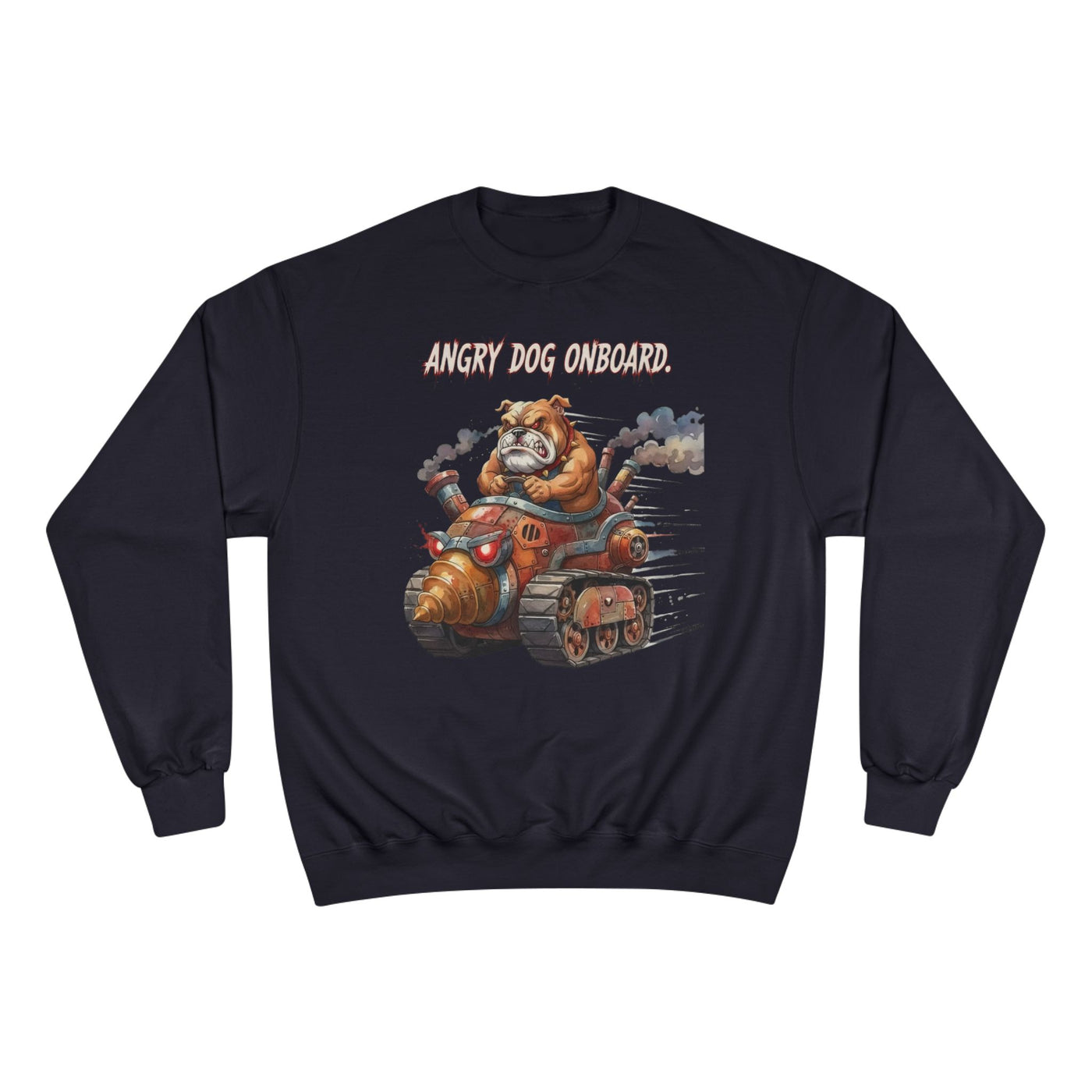 Angry Dog Onboard Graphic style 2 Champion Crewneck Sweatshirt for Gamers & Sci‑Fi Fans