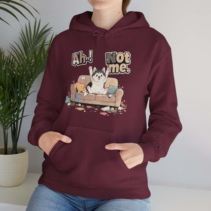 Ah Not Me - Cute Husky Unisex Pullover Hoodie for Dog Lover