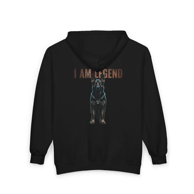 I Am Legend Dog Unisex Full Zip Hoodie with Playful Graphic Design