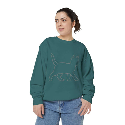 Walking Cat Shadow Cozy Graphic Unisex Crewneck Sweatshirt style 2