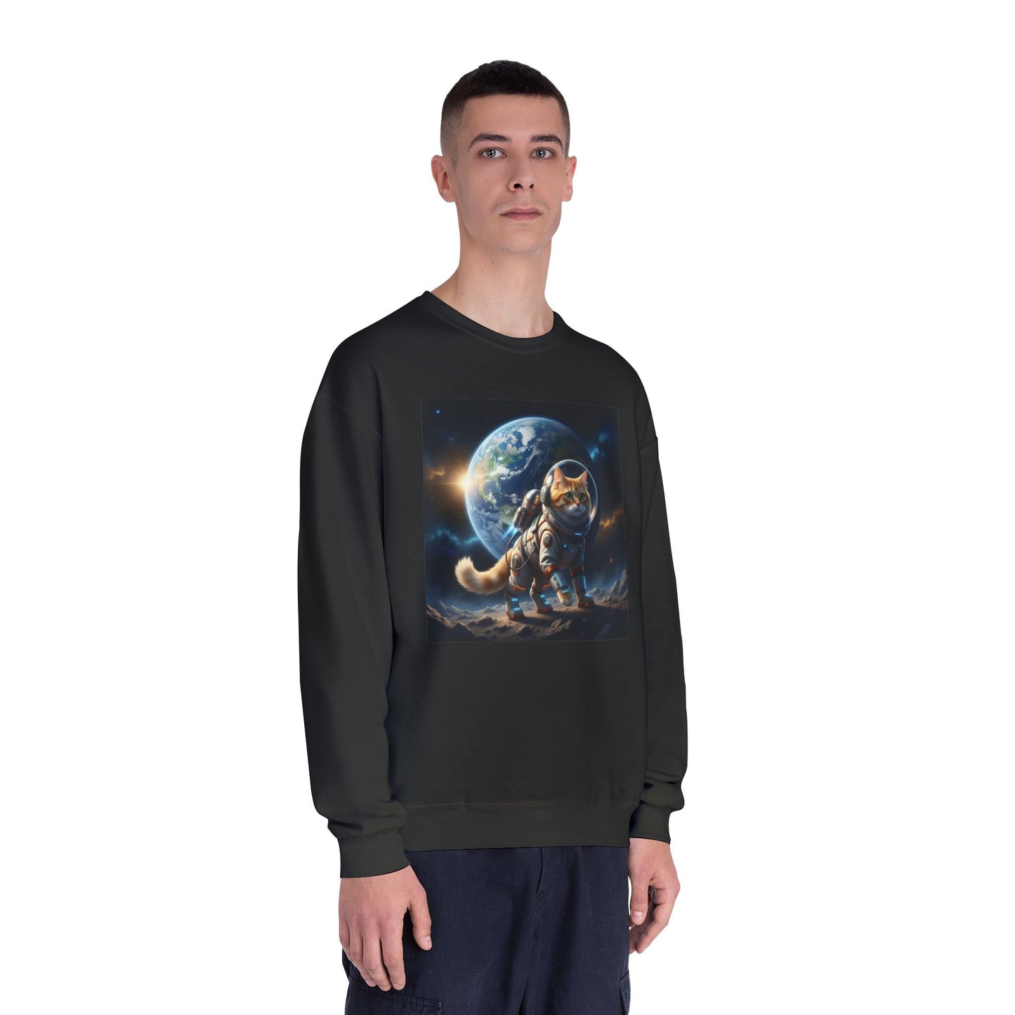 Space Cat Unisex NuBlend Crewneck Sweatshirt style 1
