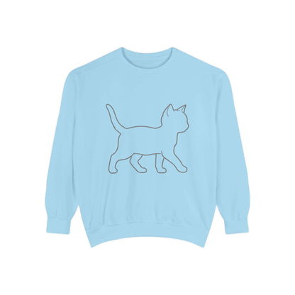 Walking Cat Shadow Cozy Graphic Unisex Crewneck Sweatshirt style 2