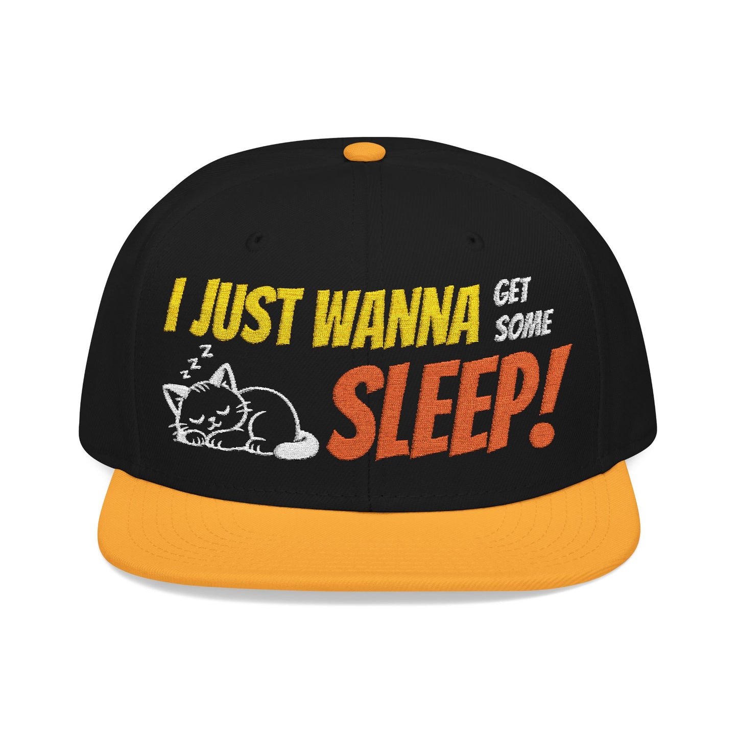 I just wanna get some sleep Embroidered Cute Cat Snapback Hat