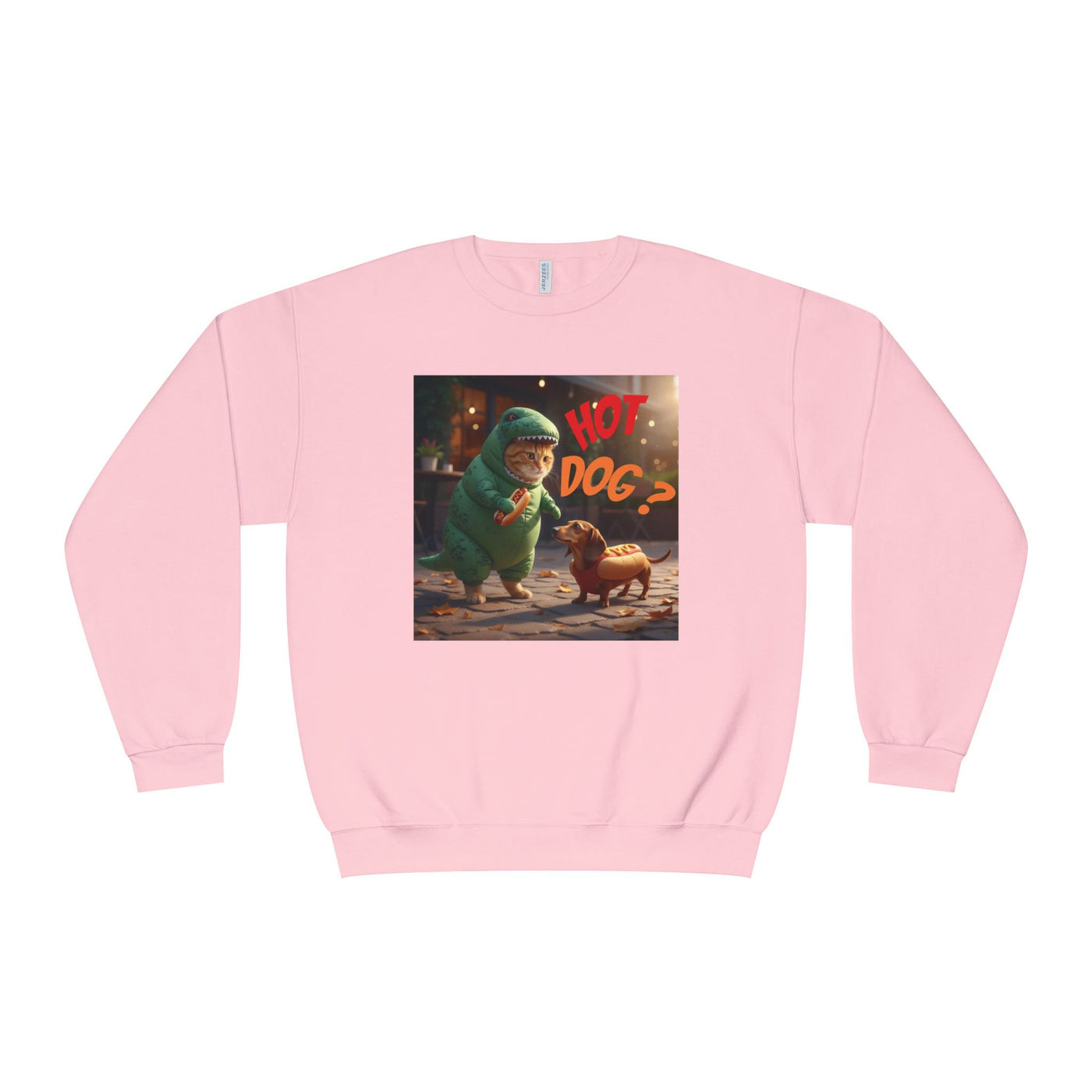 Tyrannosaurus Cat & Hot Dog Unisex NuBlend® Crewneck Sweatshirt