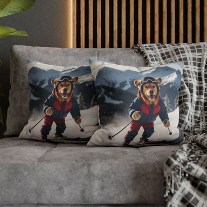 Skiing Dog Graphic Fun & Cozy Decorative Pillowcase