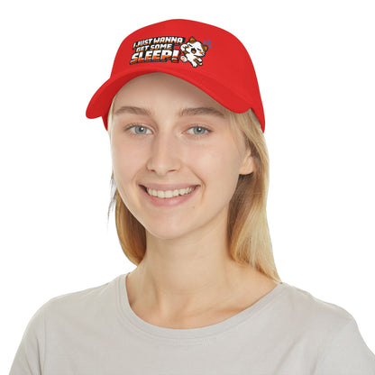 I Just Wanna Get Some Sleep Pixel Cat Low Profile Cap Hat