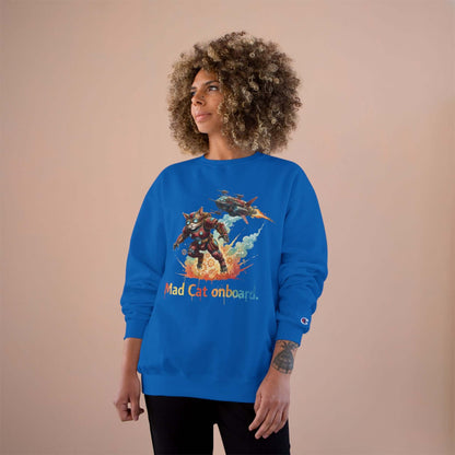 Mad Cat Onboard Graphic Champion Crewneck Sweatshirt style 2