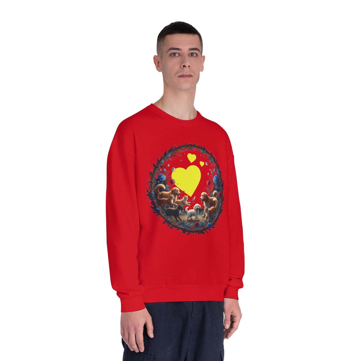 Cats & Dogs Full of Love Unisex NuBlend® Crewneck Sweatshirt