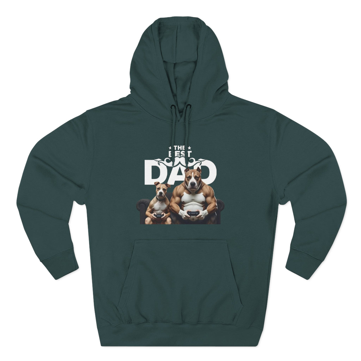 "The Best Dad" Bulldog Father & Puppy Graphic Hoodie