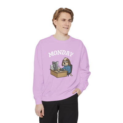 Monday Face Dog Stares Blankly Unisex Crewneck Sweatshirt style 4