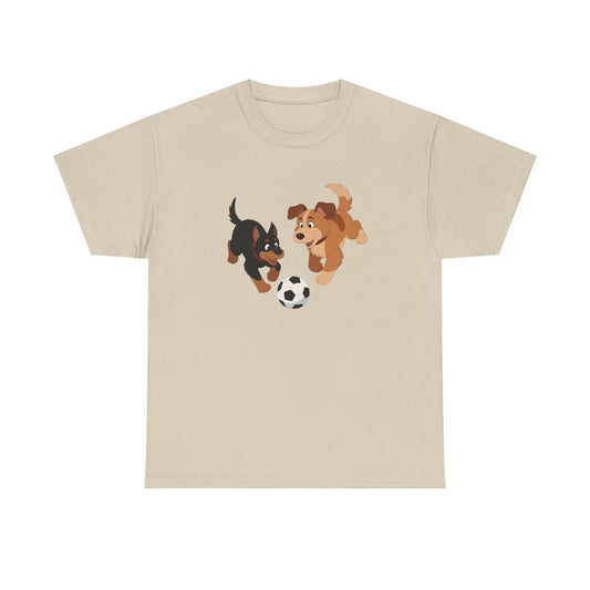 Playful Puppy Soccer Unisex Tee - Cute Dog T-Shirt for Pet Lovers, Dog Owners, Sports Enthusiasts, Gifts for Animal Lovers, Casual Everyday Wear
