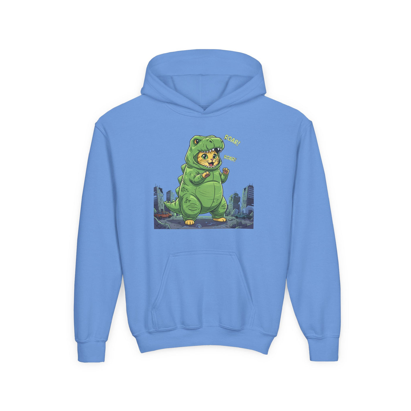 Cat cosplay Godzilla style 2 Unisex Kids Hoodie - Fun & Cozy Heavy Blend Sweatshirt with Cute Design