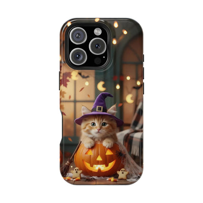 Halloween cute kitten photo style 1 Magnetic Phone Case, Cat Lover Gift, Impact-Resistant iPhone Case, Funny Pet Accessory, Unique Animal Design