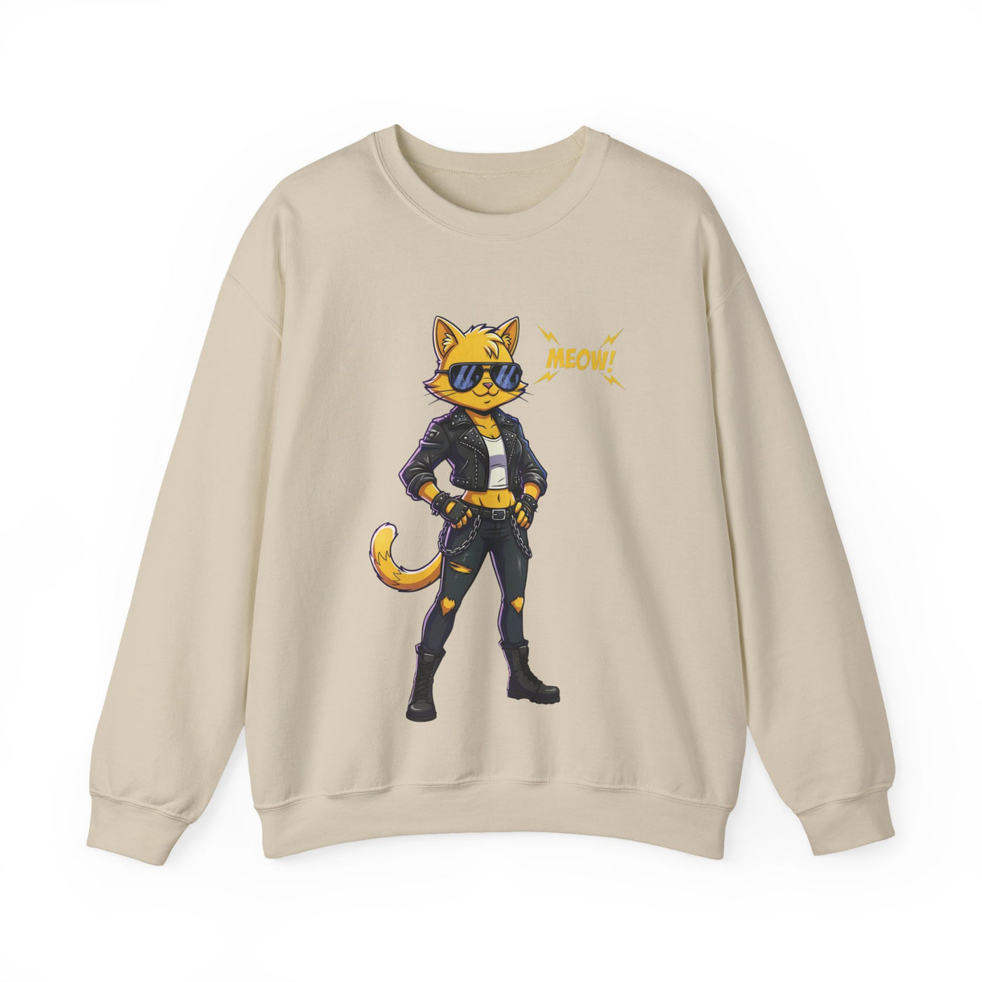 Cool Cat style 4 Unisex Crewneck Sweatshirt | Cozy Gift for Cat Lovers, Casual Wear, Unique Graphic Sweatshirt, Birthday Gift, Everyday Style
