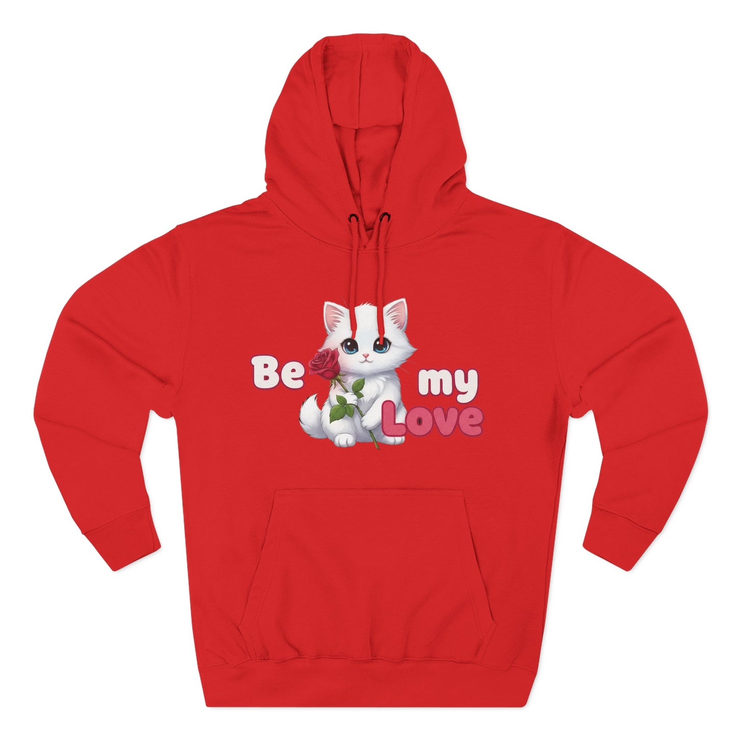 Cat Be My Love Unisex Fleece Hoodie for Cozy Comfort