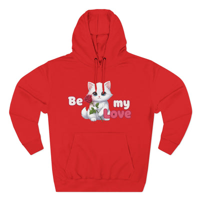 Cat Be My Love Fleece Hoodie for Cozy Comfort