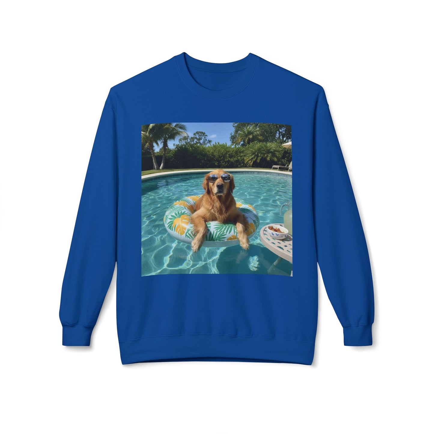 Swimming Pool Vibes Graphic Dog Unisex Crewneck Sweatshirt