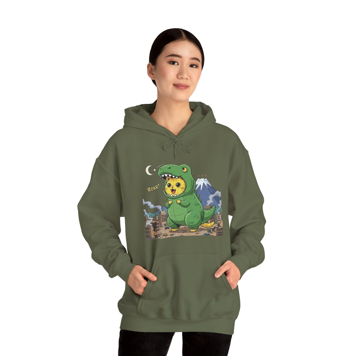 Cat cosplay Godzilla Funny Design Unisex Hoodie style 1