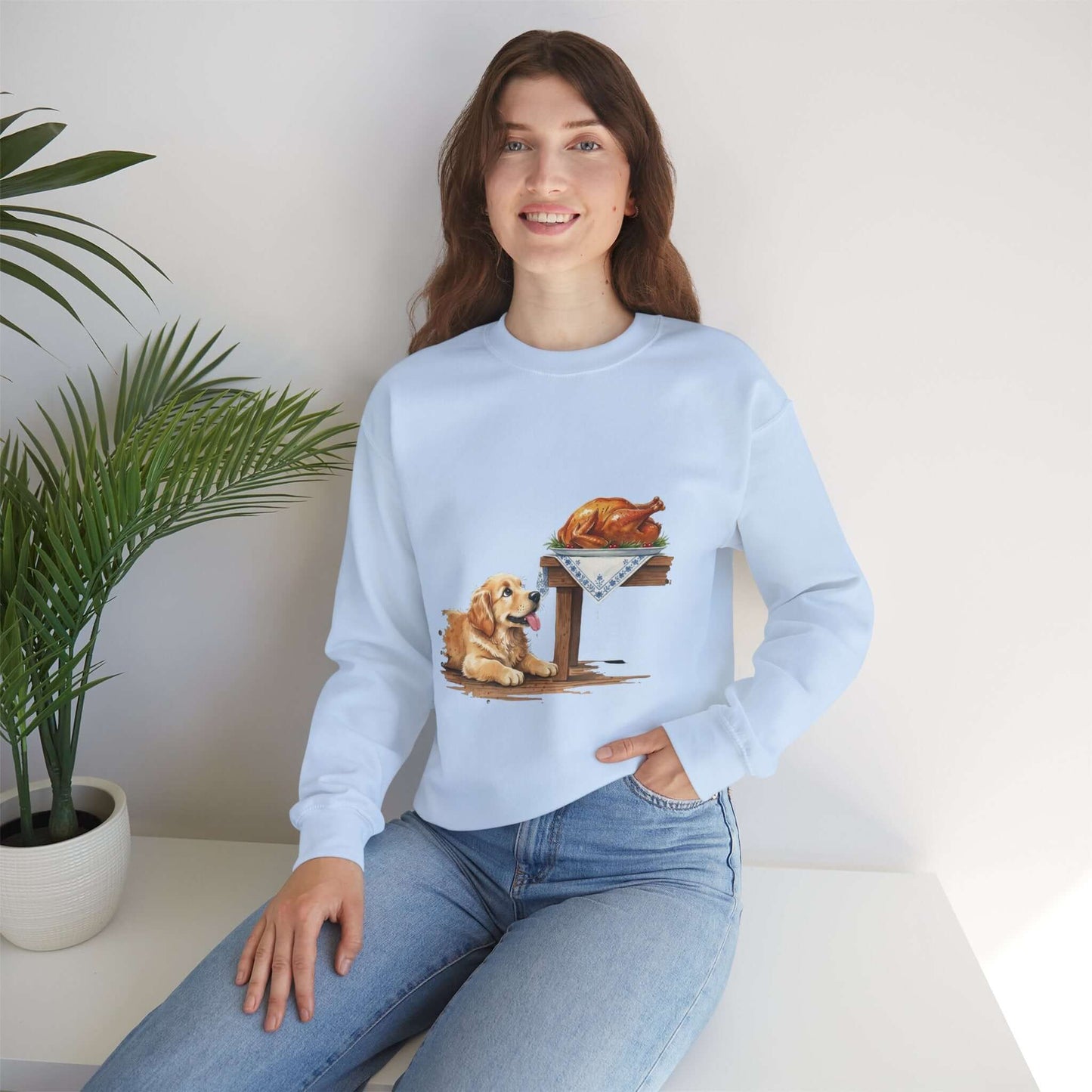 Watercolor Dog painting Unisex Crewneck Sweatshirt style 2