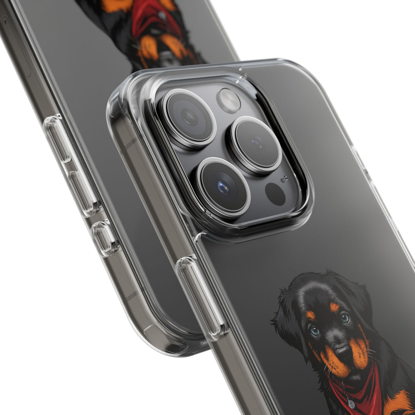 Rottweiler Dog Clear Phone Case, Impact-Resistant Phone Case, Dog Lover Gift, Pet Artwork, Cute Dog Accessory