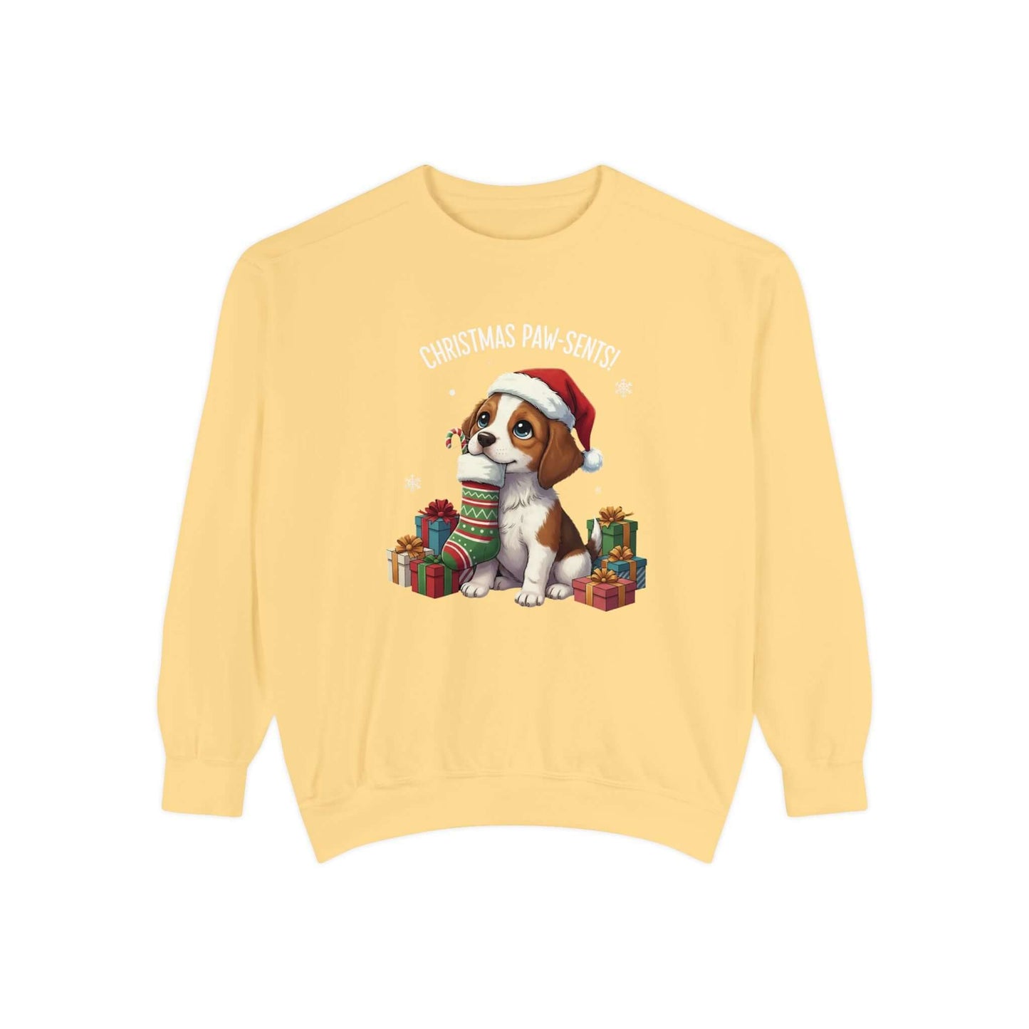 Puppy wait for Christmas presents Unisex Crewneck Sweatshirt style 3