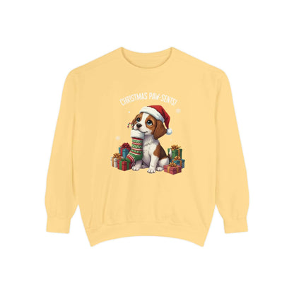 Puppy wait for Christmas presents Unisex Crewneck Sweatshirt style 3