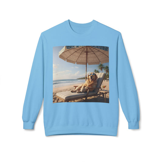 Beach Vibes Dog Graphic Unisex Crewneck Sweatshirt