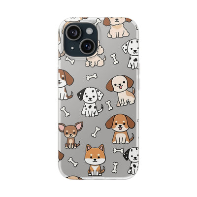 Funny Cute Dog Pattern iPhone 15 / 16 / 17 series Flexi Case