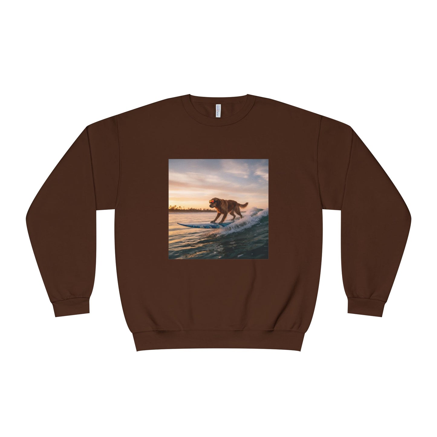 Surfing Dog Graphic Unisex NuBlend Crewneck Sweatshirt style 2