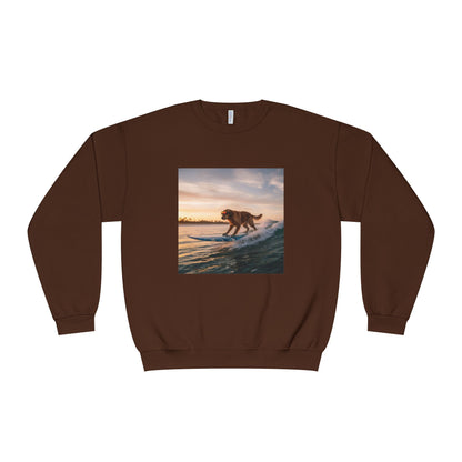 Surfing Dog Graphic Unisex NuBlend Crewneck Sweatshirt style 2