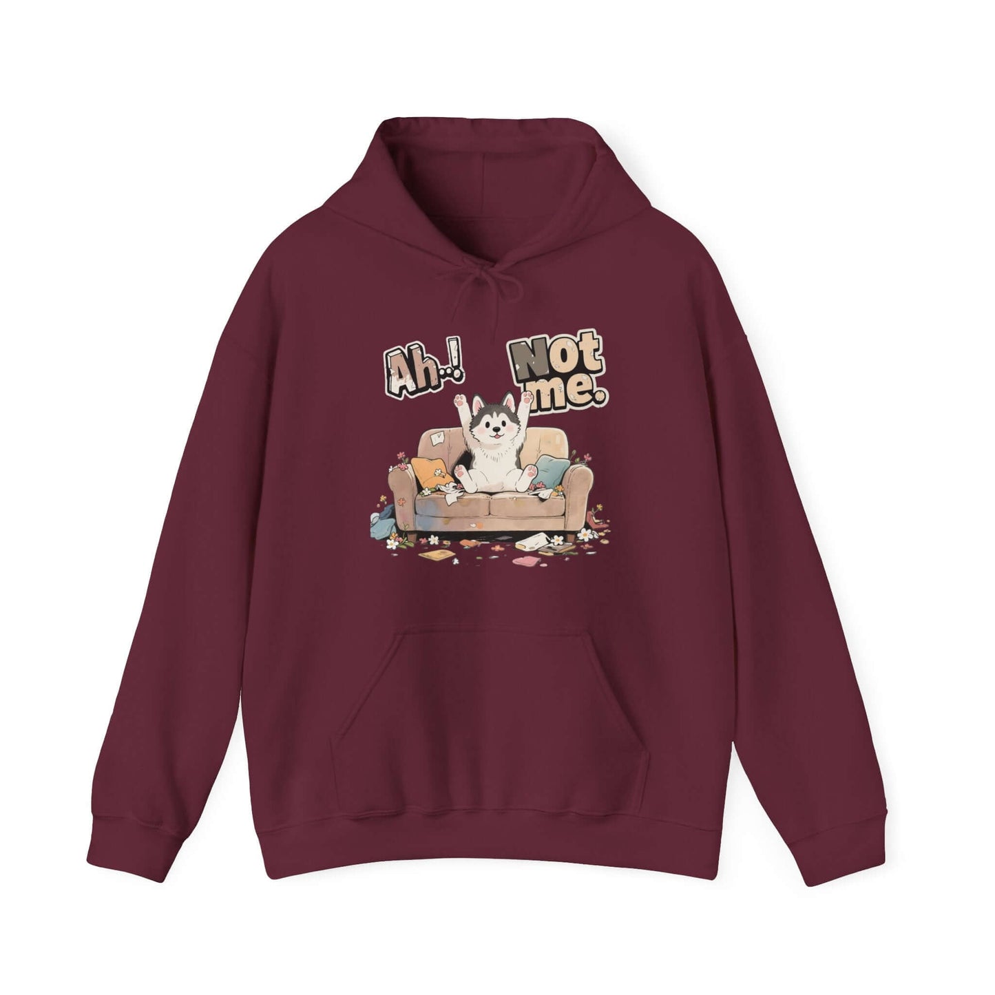 Ah Not Me - Cute Husky Unisex Pullover Hoodie for Dog Lover