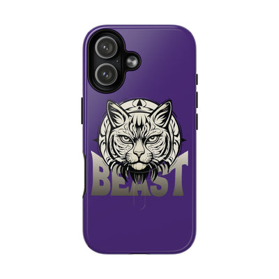 Beast Cat Purple Tough Magnetic iPhone 17 / 17 Air / Pro / Pro Max Protective Case support MagSafe