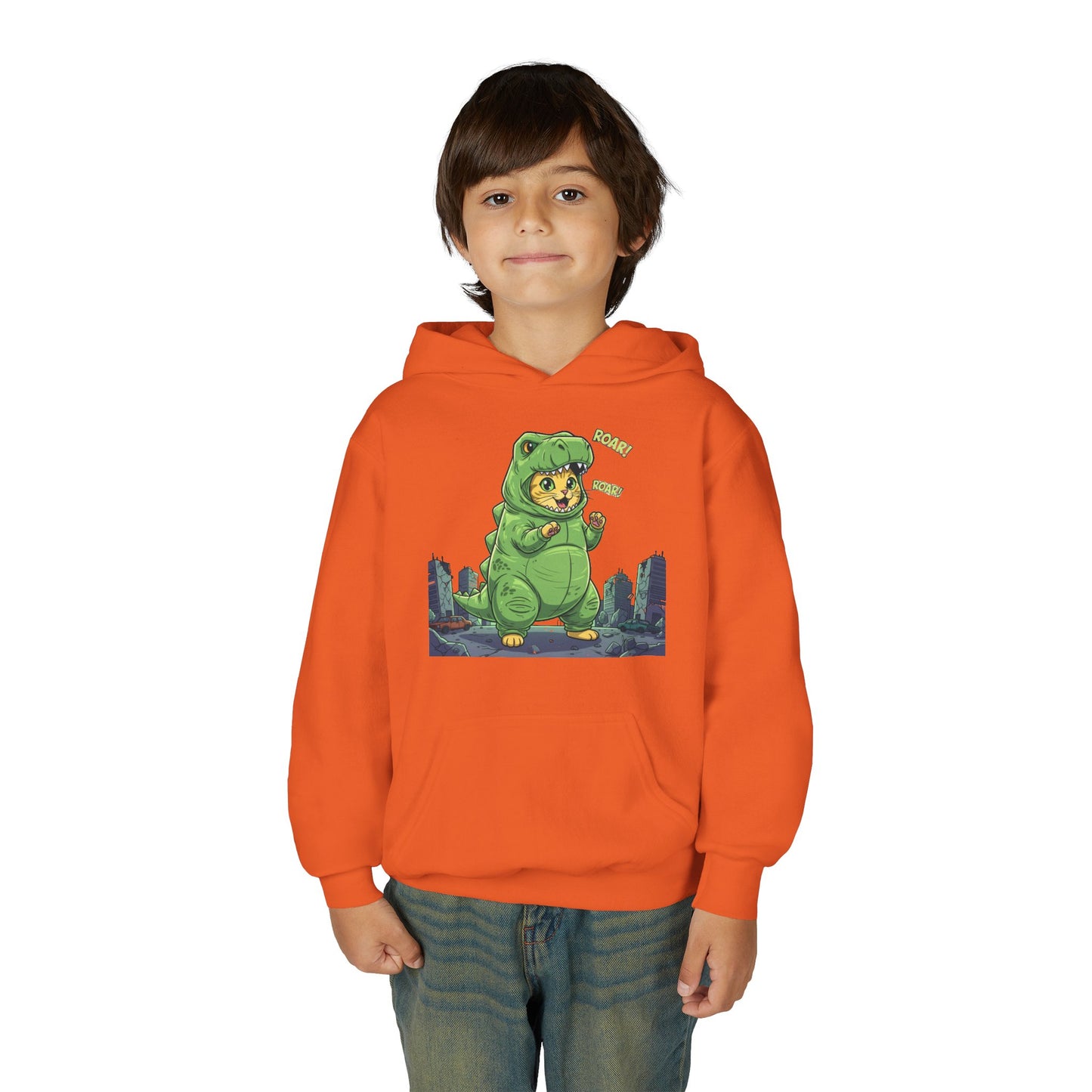 Cat cosplay Godzilla Unisex Kids Hoodie style 2