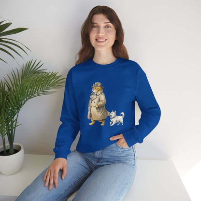 Watercolor Cat & Dog painting unisex Crewneck Sweatshirt style 2