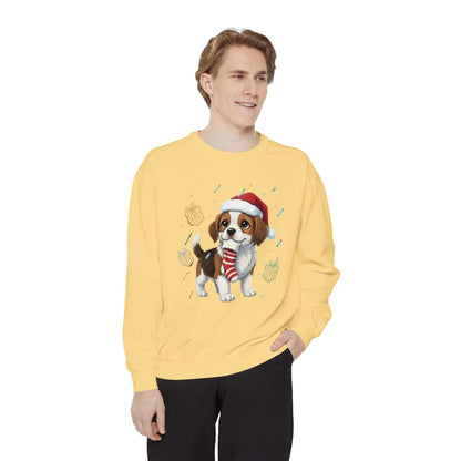 Puppy wait for Christmas presents Unisex Crewneck Sweatshirt style 6