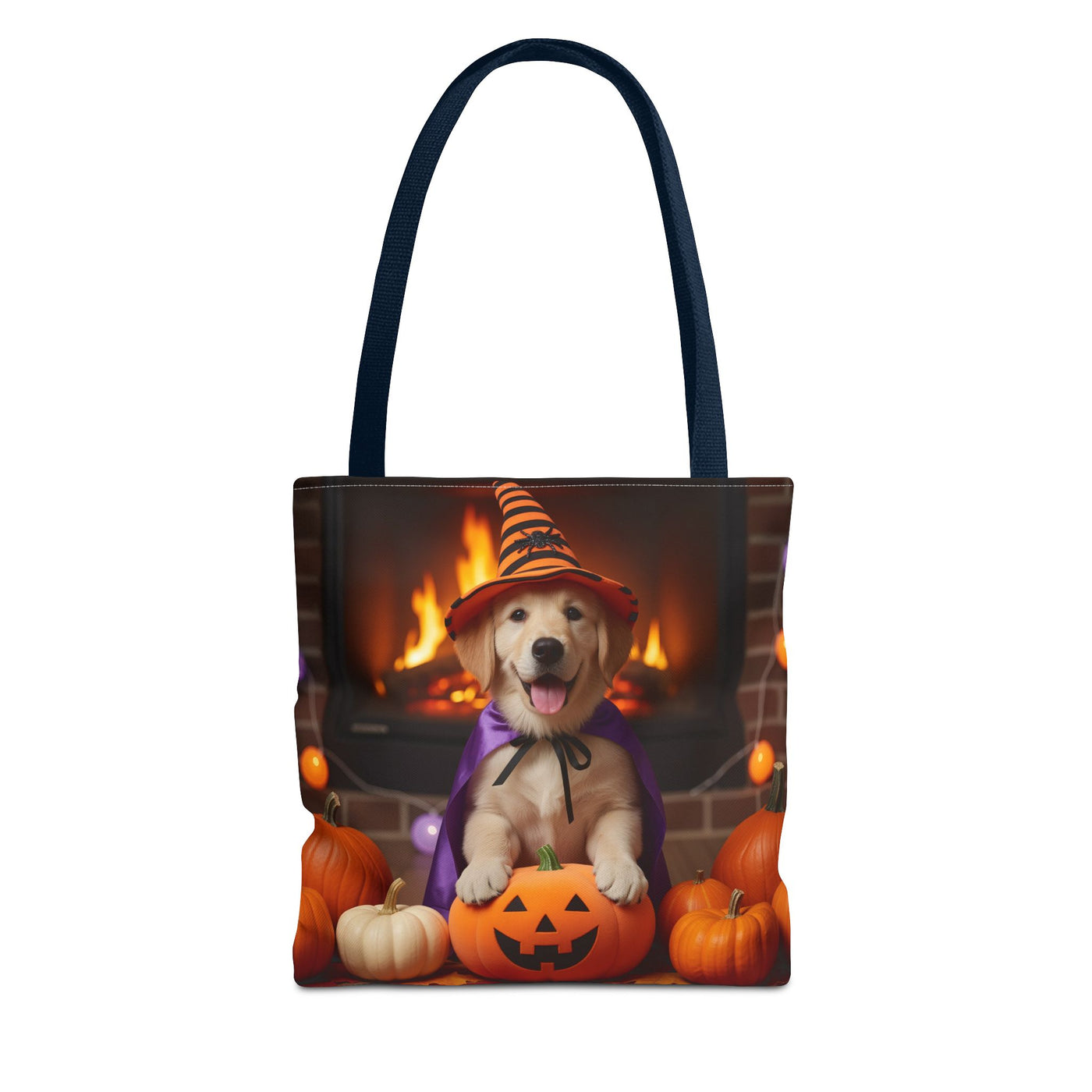 Adorable Halloween Puppy Tote Bag, Dog Lover Bag, Spooky Season Accessories, Pumpkin Patch Shopper, Cute Pet Gift