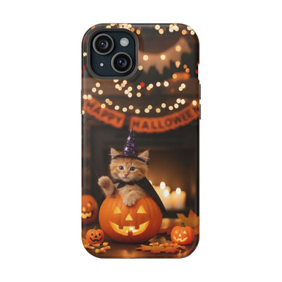 Halloween cute kitten photo style 4 Magnetic Phone Case, Cat Lover Gift, Impact-Resistant iPhone Case, Funny Pet Accessory, Unique Animal Design