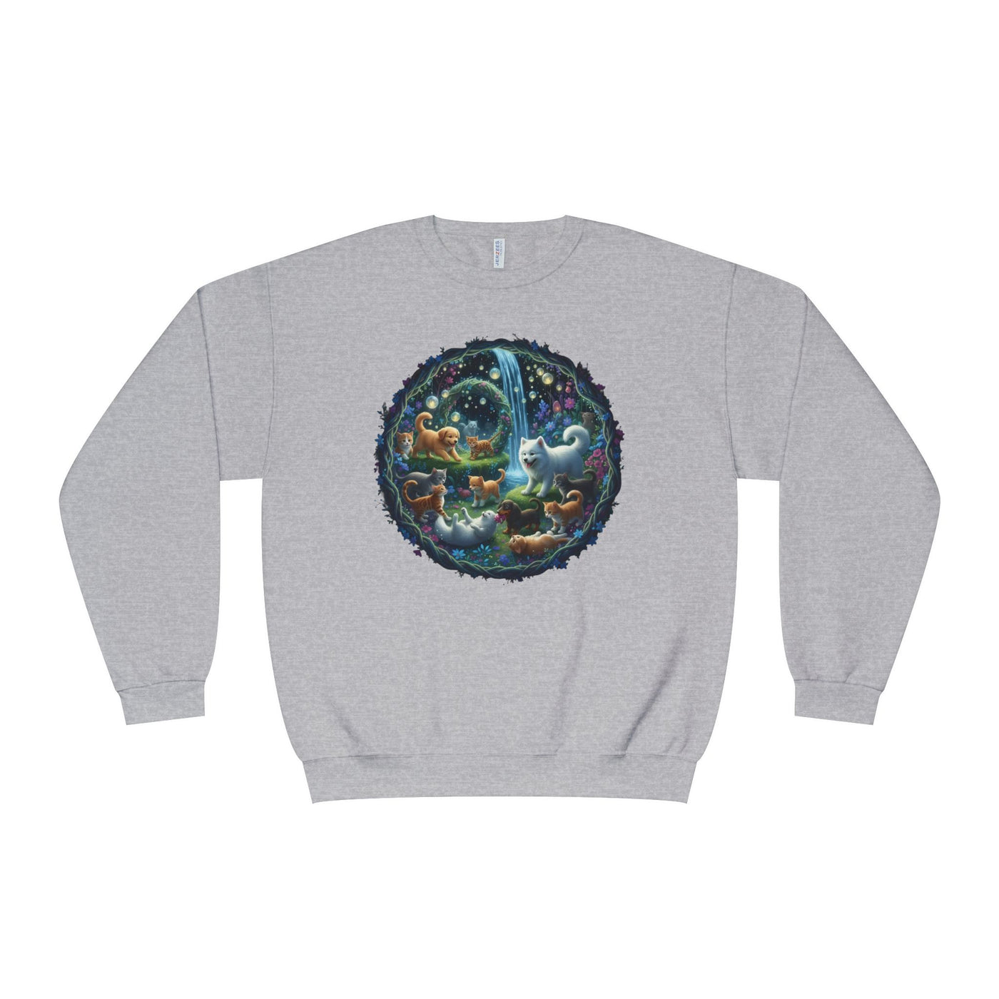 Cats & Dogs Happy Garden Unisex NuBlend® Crewneck Sweatshirt