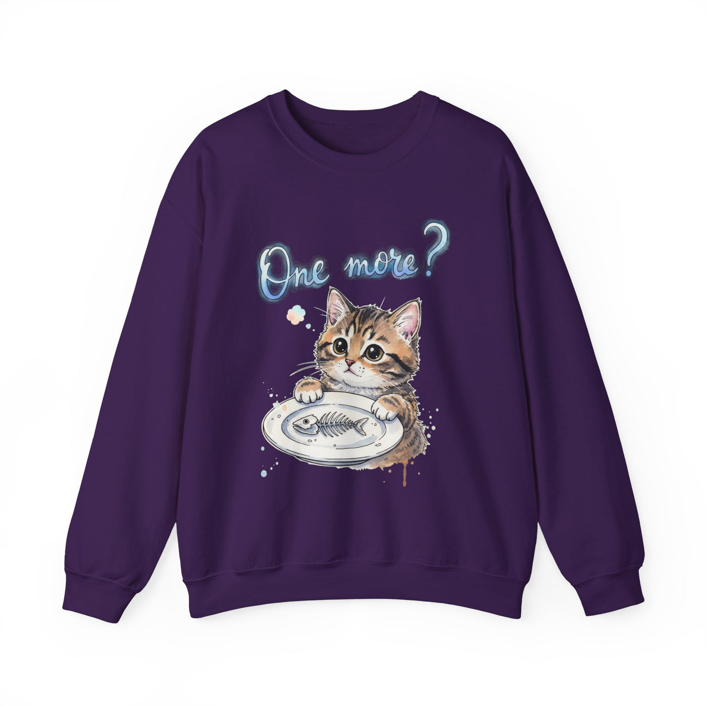 Watercolor painting style 3 Men & Women Cute Cat Pile Crewneck Sweatshirt