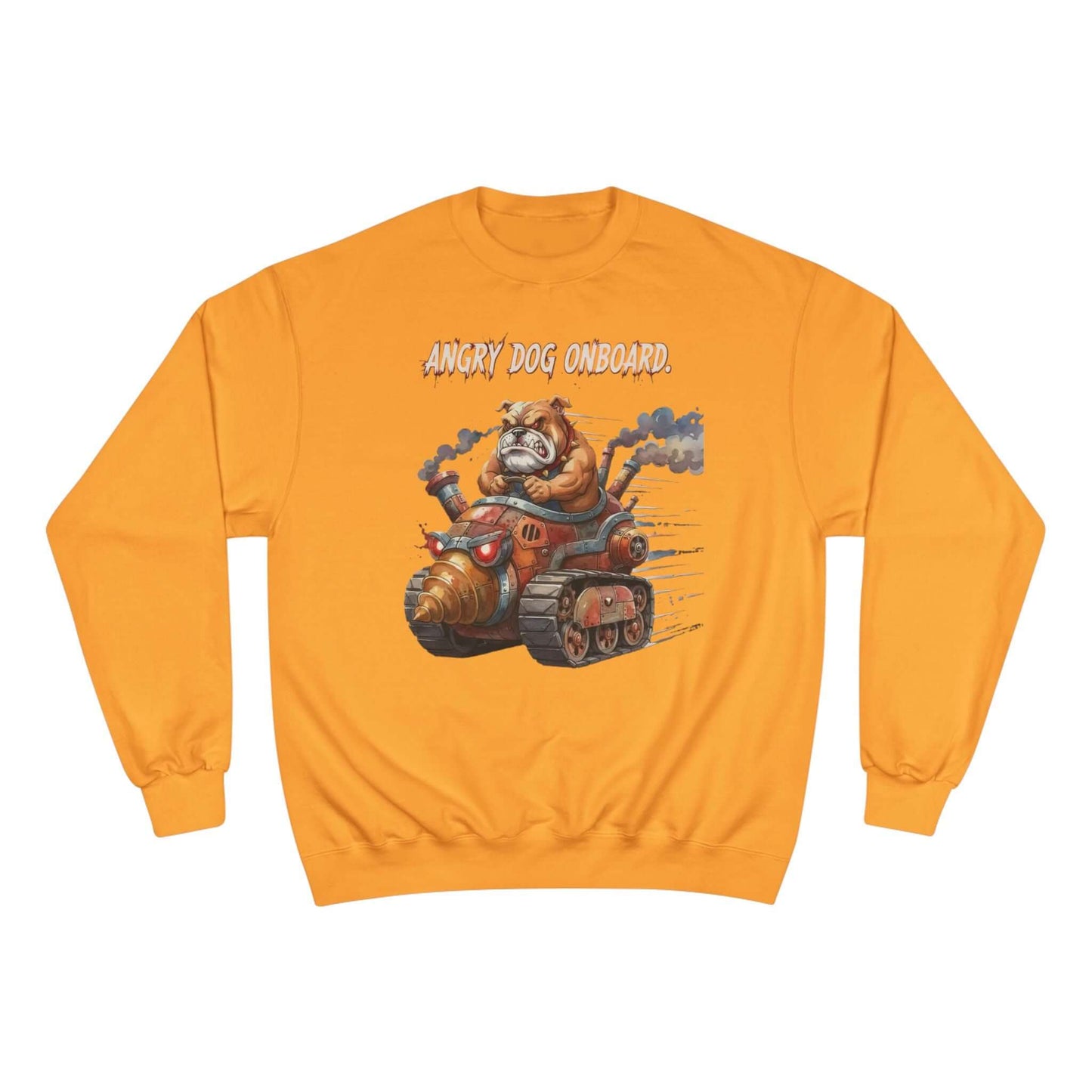 Angry Dog Onboard Graphic Champion Crewneck Sweatshirt style 2