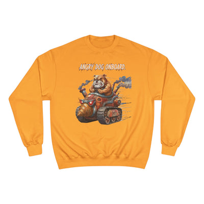 Angry Dog Onboard Graphic style 2 Champion Crewneck Sweatshirt for Gamers & Sci‑Fi Fans