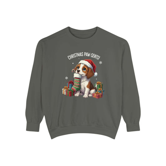 Puppy wait for Christmas presents Unisex Crewneck Sweatshirt style 3
