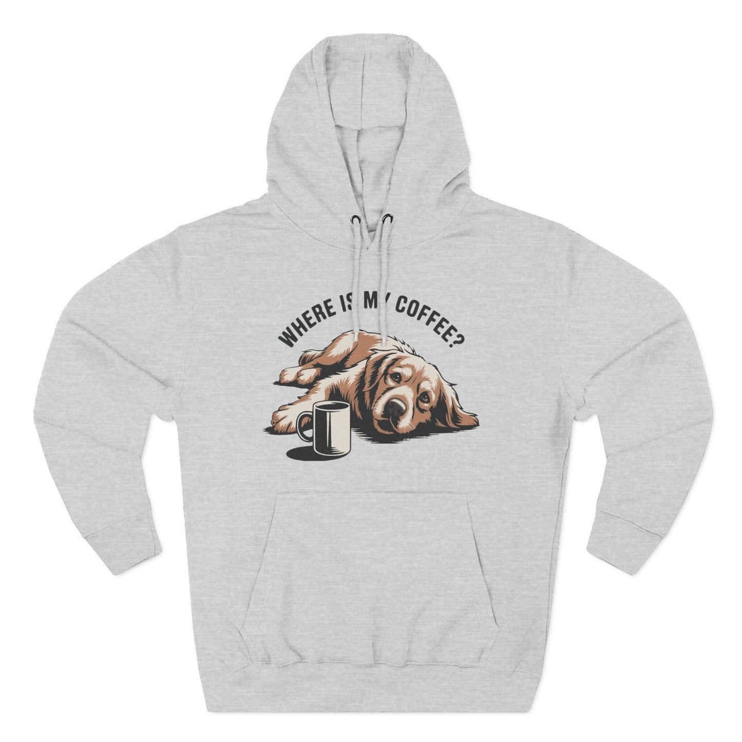 Where is my coffee Coffee-Loving Dog Fleece Pullover Hoodie style 1