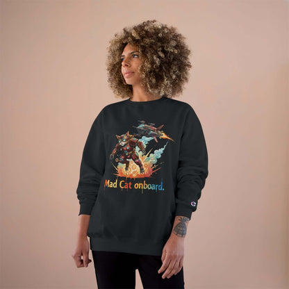 Mad Cat Onboard Graphic Champion Crewneck Sweatshirt style 2