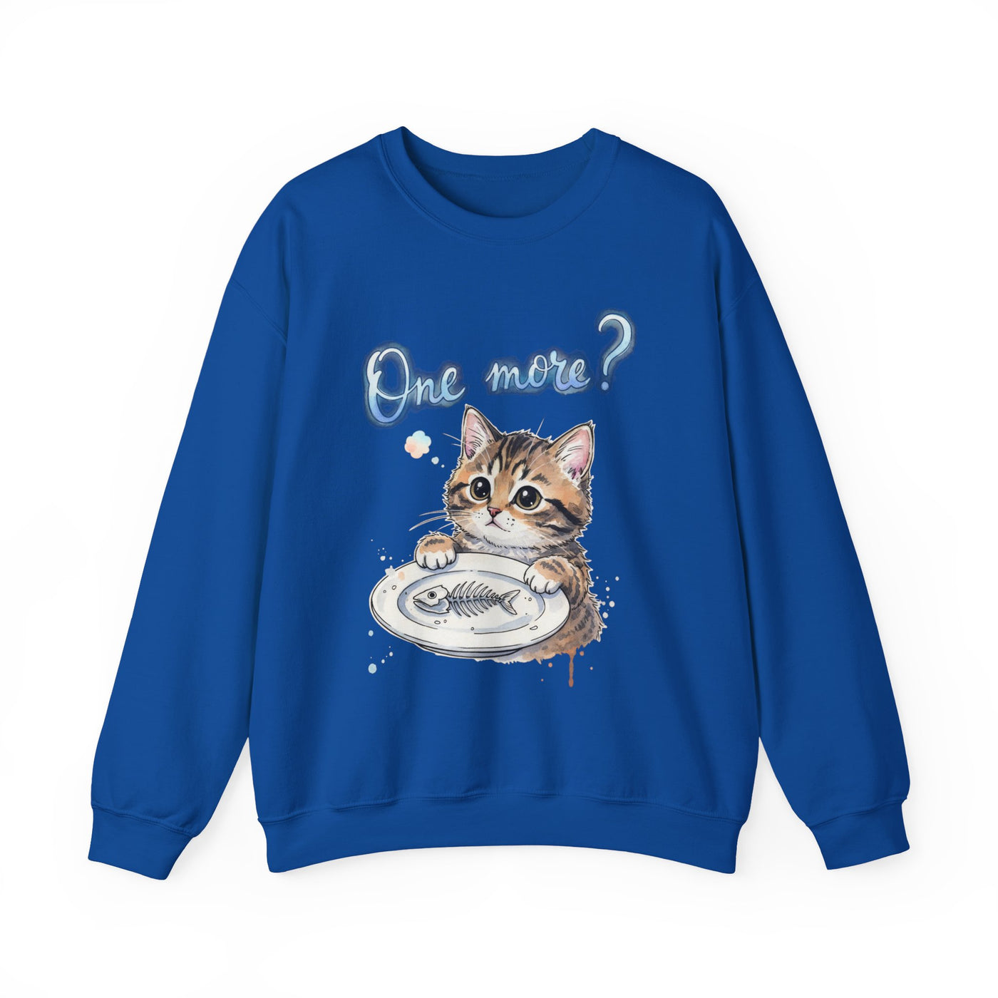 Watercolor painting style 3 Men & Women Cute Cat Pile Crewneck Sweatshirt